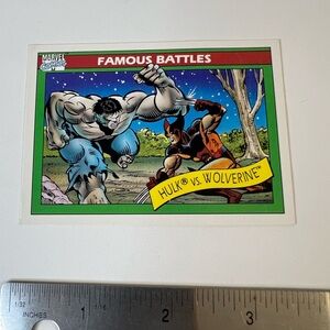 1990 Marvel Trading Card 113 Hulk Vs Wolverine